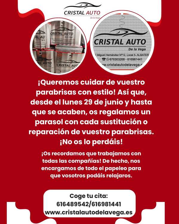 Parasol de Regalo con tu susticion o reparacion de lunas